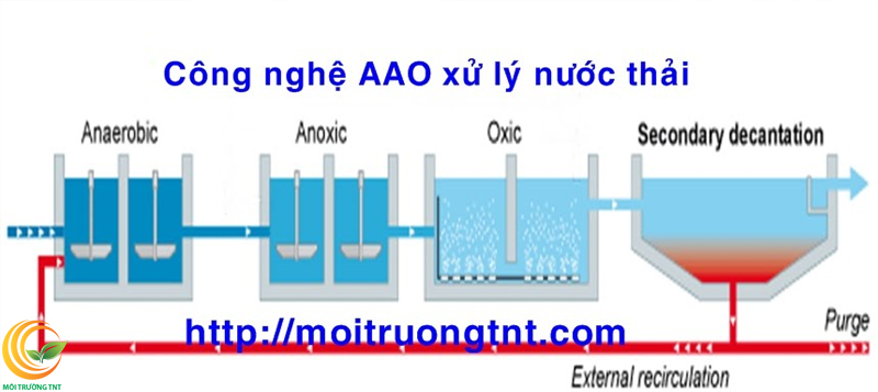 Sơ đồ công nghệ AAO xử lý nước thải sinh hoạt